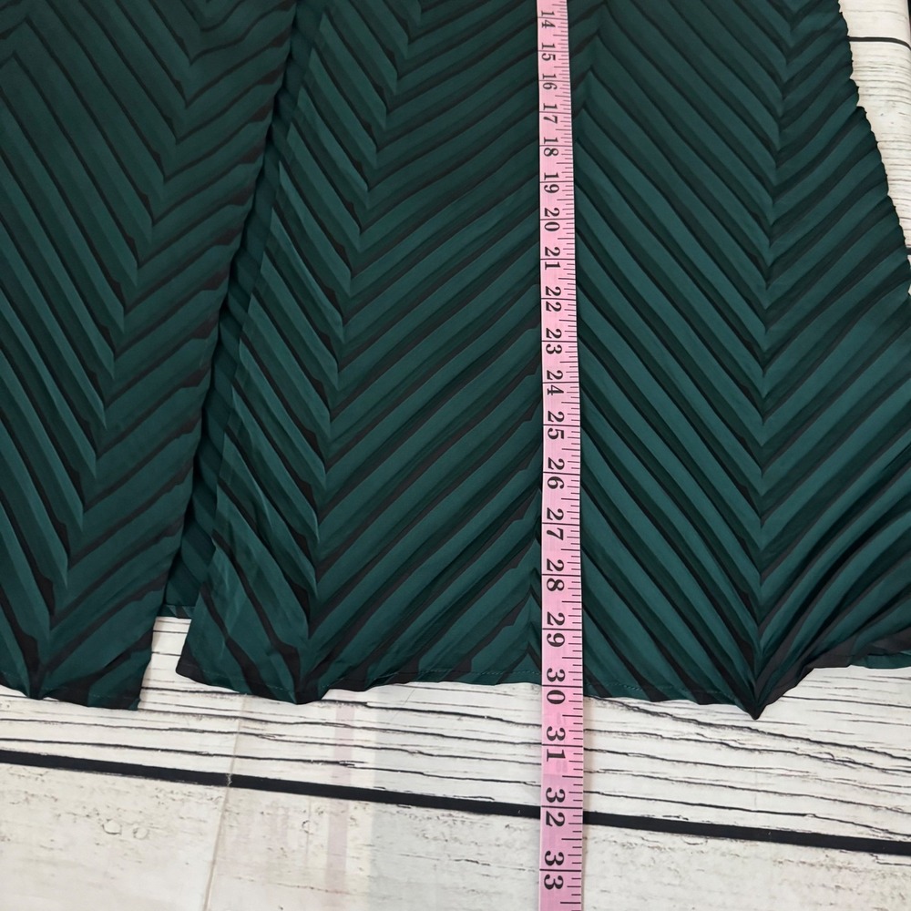 Chicos Emerald Green Chevron Pleated Open Front Cardigan Topper Size 2 Large - Picture 8 of 8